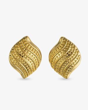 Denise Pacini - Abstract Collection Monica Textured Wave Statement Earrings - Metallic