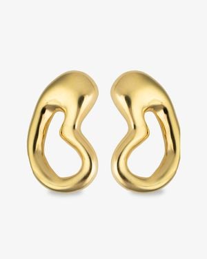 Denise Pacini - Abstract Collection Carla Organic Open Teardrop Statement Earrings - Metallic