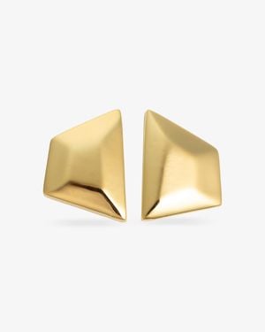 Denise Pacini - Geometric Collection Michelle Geometric Faceted Statement Earrings - Metallic