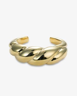 Denise Pacini - Bold Collection Rhianna Chunky Braided Open Cuff Bracelet - Metallic