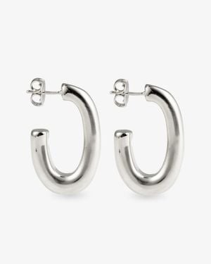 Denise Pacini - Bold Collection Mia Chunky J-Hoop Statement Earrings - Metallic