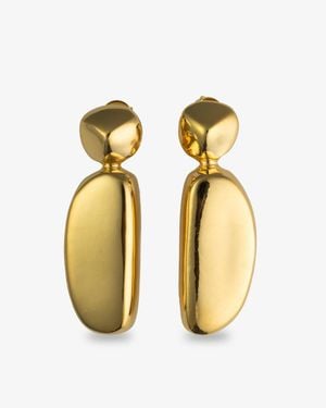 Denise Pacini - Geometric Collection Chloe Sculptural Drop Statement Earrings - Metallic