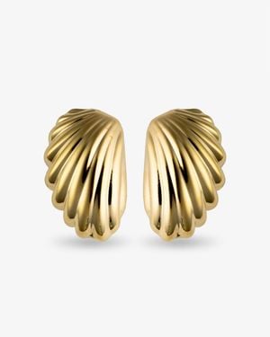 Denise Pacini - Abstract Collection Linda Fluted Shell Statement Earrings - Metallic