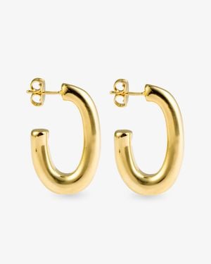 Denise Pacini - Bold Collection Mia Chunky J-Hoop Statement Earrings - Metallic