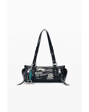 Desigual Sac Matelassé Moyen, Polyuréthane, Noir