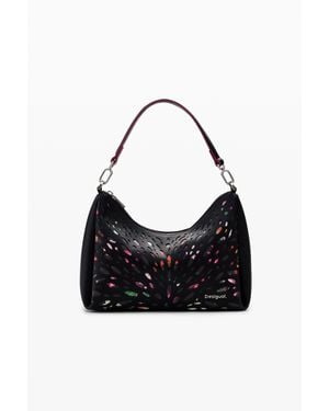 Desigual Borsa Media Traforata, Poliuretano, Nero