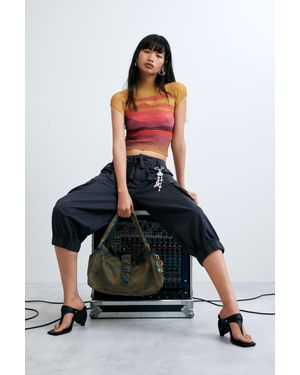 Desigual Blusa A Manica Corta Collo Alto, Donna, Poliestere - Multicolore