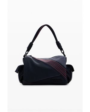 Desigual Borsa Media Con Impunture, Poliuretano - Blu