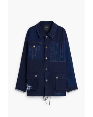 Desigual Cappotto 100% Cotone, Cotone, Blu