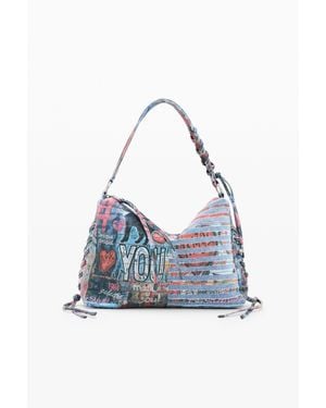 Desigual Borsa Media - Blu