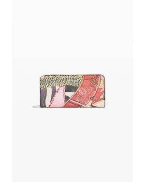 Desigual Portamonete Con Stampa Zebrata, Donna, Poliuretano - Bianco