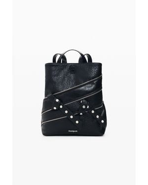 Desigual Zainetto Mini Piccolo, Poliuretano, Nero