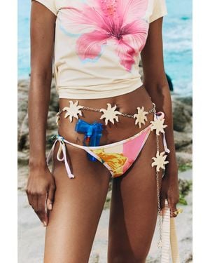 Desigual Slip Bikini A Fiori - Multicolore