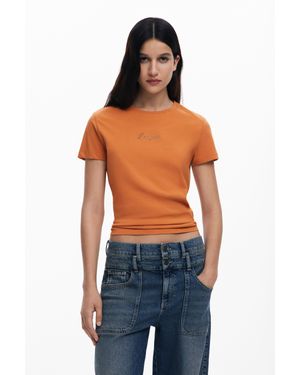 Desigual T-Shirt Logo 3D - Bleu