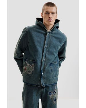 Desigual Giacca Di Jeans Reversibile Mickey, Uomo, Cotone, Blu