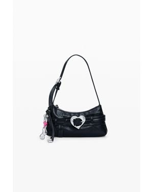 Desigual Sac Moyen Zalio, Femme, Polyuréthane, Noir - Blanc
