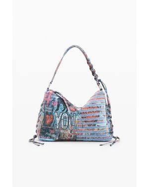 Desigual Sac En Jean Moyen, Coton - Bleu