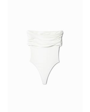 Desigual Body Scollo Drappeggiato Nathy Peluso, Poliestere - Bianco