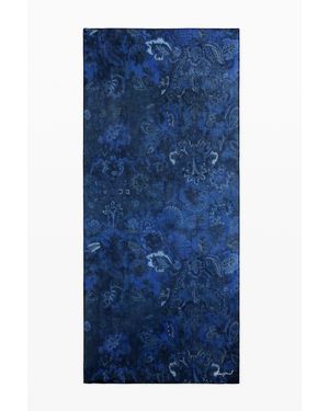 Desigual Foulard Rectangulaire Plissé Paisley - Bleu