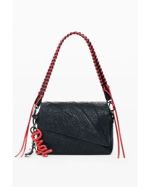 Desigual Borsa Media Disney, Donna, Poliuretano, Nero
