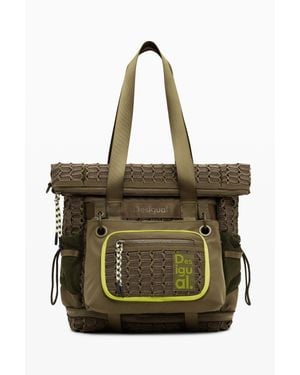 Desigual Grande Zaino Voyager Multiposizione, Poliestere, Verde