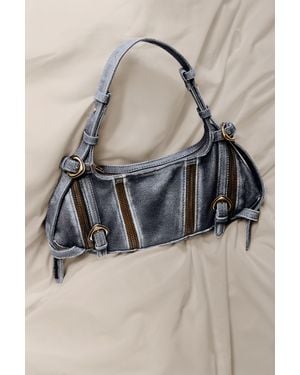 Desigual Sac Moyen En Denim Et Cuir Studio, Femme, Lamb Leather, Bleu