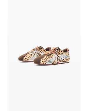 Desigual Baskets À Imprimé Animal 100 Cuir, Femme - Blanc