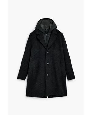 Desigual Cappotto Di Lana Abbottonato, Nero