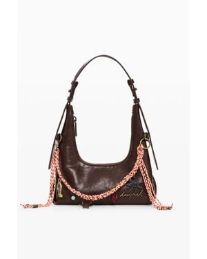 Desigual Petit Sac, Femme, Polyuréthane, Marron - Blanc