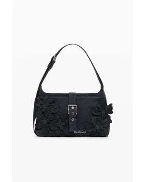 Desigual Sac Moyen Patch Fleurs - Noir