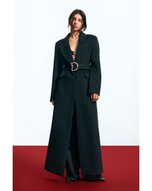 Desigual Cappotto Lungo Lana Egonlab, Nero - Verde
