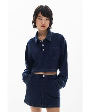 Desigual Sweat-Shirt Polo À Boutons - Bleu