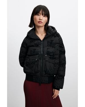 Desigual Giacca Corta Imbottita Regular, Donna, Poliestere, Nero
