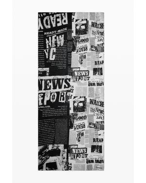 Desigual Foulard Rectangulaire Journal - Noir