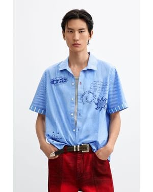 Desigual Camicia Corta - Blu
