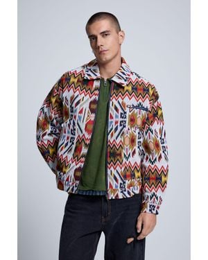 Desigual Veste Imprimée Patchwork, Homme, Blanc