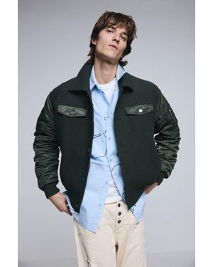 Desigual Blouson Bomber En Tissu, Homme, Vert