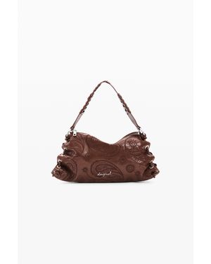 Desigual Sac Matelassé Moyen, Femme, Polyuréthane, Marron