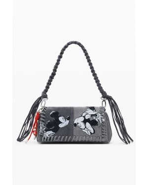 Desigual Sac Moyen En Denim Mickey Mouse, Femme, Noir - Blanc