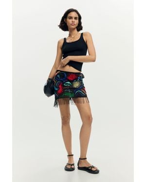 Desigual Paréo Court Imprimé, Femme, Polyester - Bleu