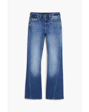 Desigual Jeans A Zampa Con Cucitura Ritorta, Cotone, Blu