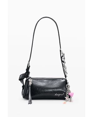 Desigual Borsa Piccola Con Charms, Poliuretano, Nero