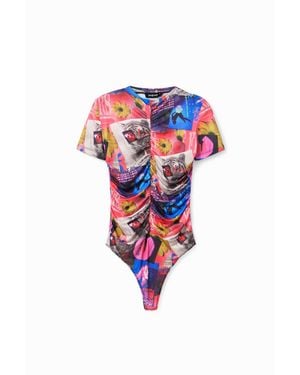 Desigual Body Increspato Collage, Poliestere - Multicolore