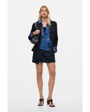 Desigual Gonna Corta Combinata, Donna, Blu