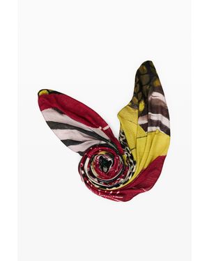 Desigual Foulard Con Stampa Animalier, Viscosa - Multicolore