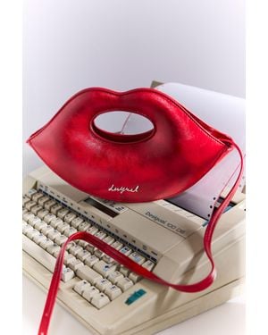 Desigual Borsa Piccola Labbra, Donna, Poliuretano, Rosso