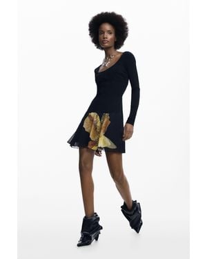 Desigual Robe Slim Orchidée - Noir