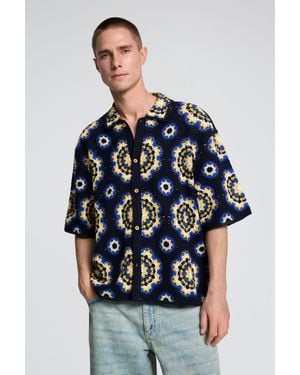 Desigual Camicia Crochet, Blu