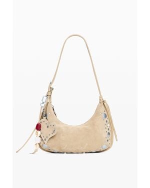 Desigual Borsa A Spalla Piccola, Donna, Cow Leather, Marrone - Bianco
