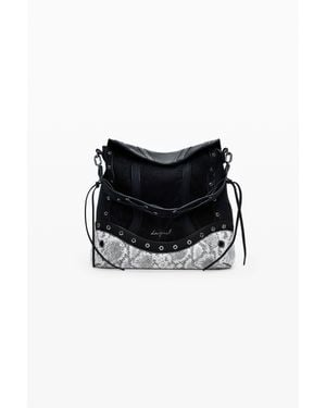 Desigual Sac À Dos Serpent Convertible Moyen - Noir